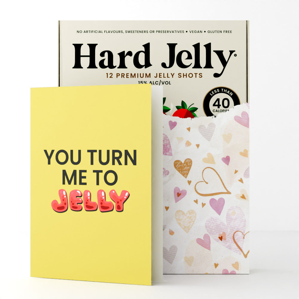 'Anniversary' gift-wrapped Jelly Shots - with personalised card