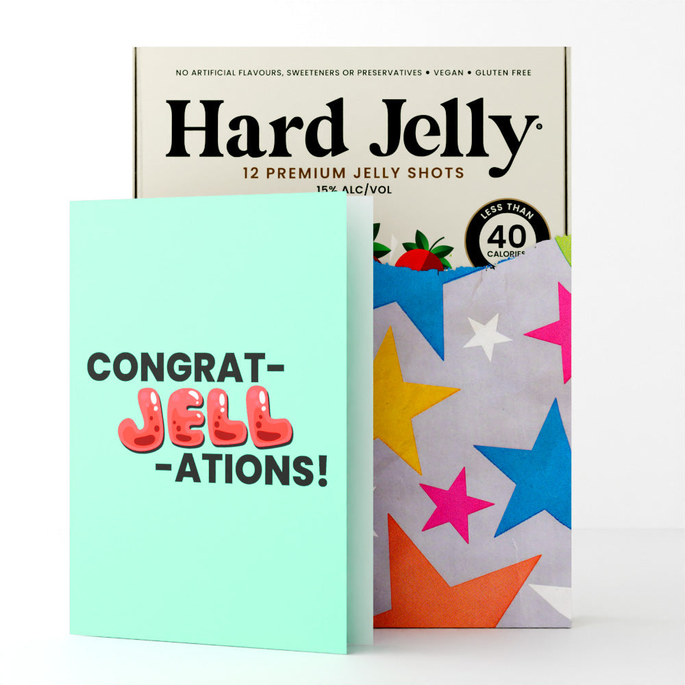 'Congratulations' gift-wrapped Jelly Shots - with personalised card