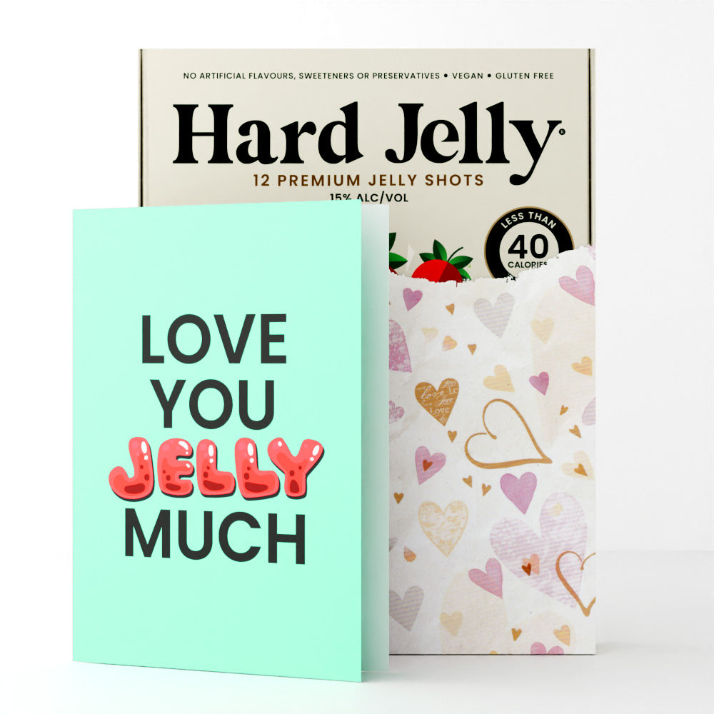 'Love You' gift-wrapped Jelly Shots - with personalised card