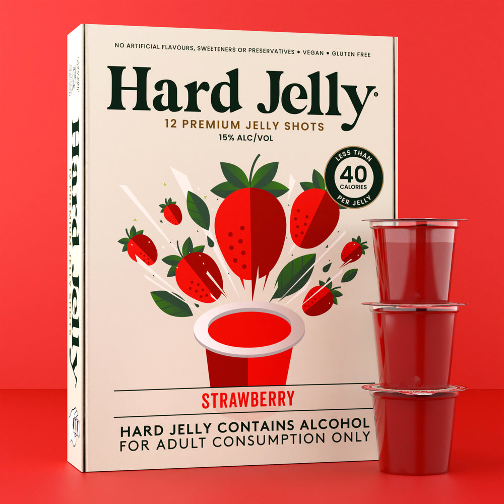 Strawberry 15% ABV Jelly Shots (12 pots)