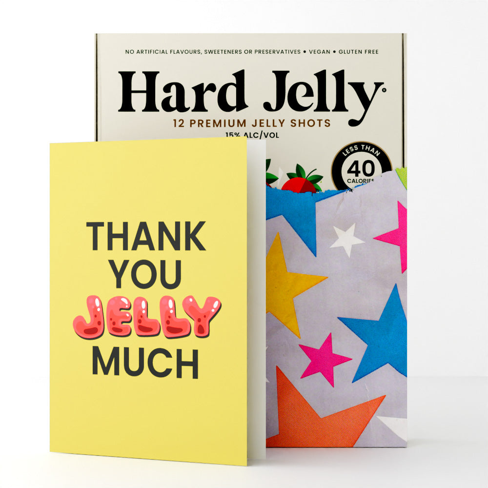 'Thank You' gift-wrapped Jelly Shots - with personalised card